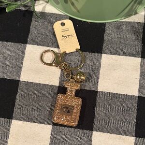 Gold Perfume Bottle Keychain